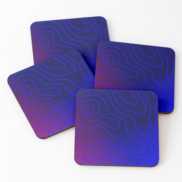 Item preview, Topography Dark Gradient Pink and Blue Pattern designed and sold by lolora.