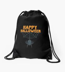 Happy Halloween Spiderweb Spider Holiday Drawstring Bag
