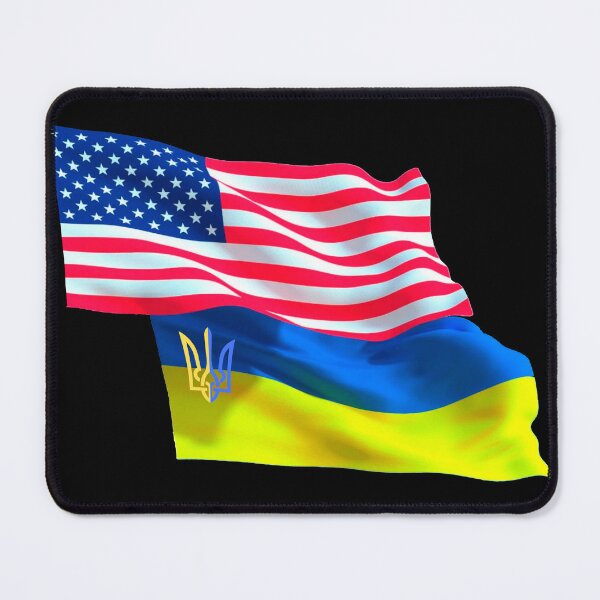 Item preview, USA flag, Ukrainian emblem, Ukraine designed and sold by PrintGood.