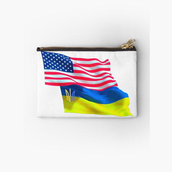 Item preview, USA flag, Ukrainian emblem, Ukraine designed and sold by PrintGood.