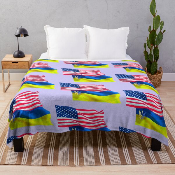 Item preview, USA flag, Ukrainian emblem, Ukraine designed and sold by PrintGood.