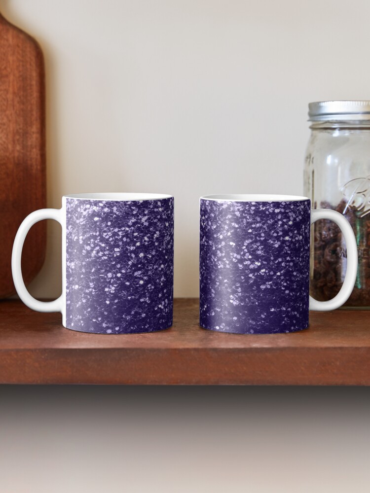 Dark Purple faux shiny glitter sparkles Coffee Mug