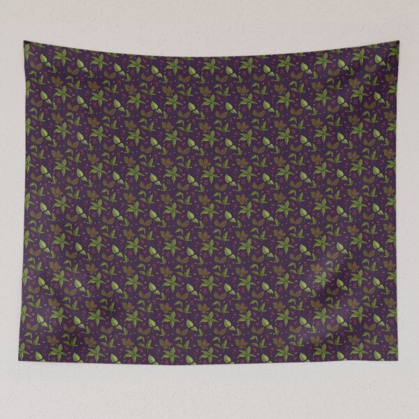 Item preview, Leafy Fittonia and Foliage Watercolour Pattern (Purple) designed and sold by TheBubblyType.