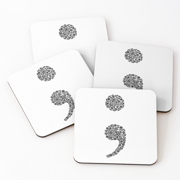 Item preview, Floral semicolon drawing  designed and sold by Holly-berry-art.