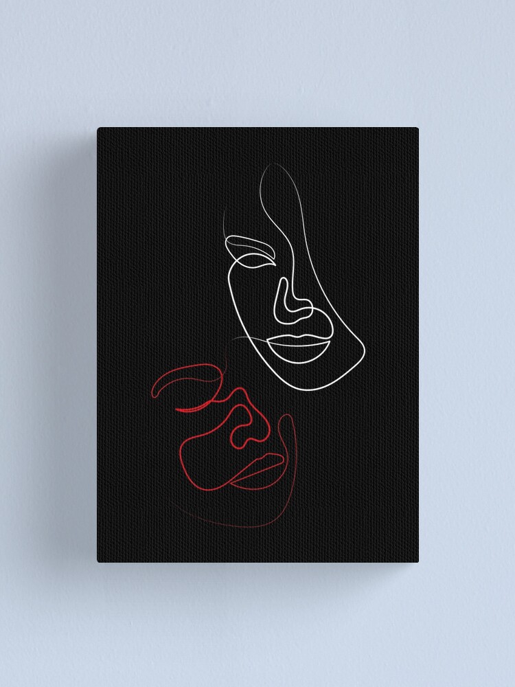"Awake not Awake One Line Drawing One Line Art" Canvas Print for