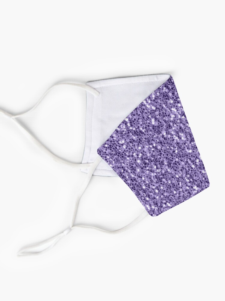 Alternate view of Ultra violet purple faux glitter sparkles Mask