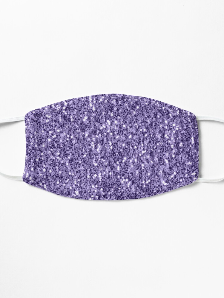 Alternate view of Ultra violet purple faux glitter sparkles Mask