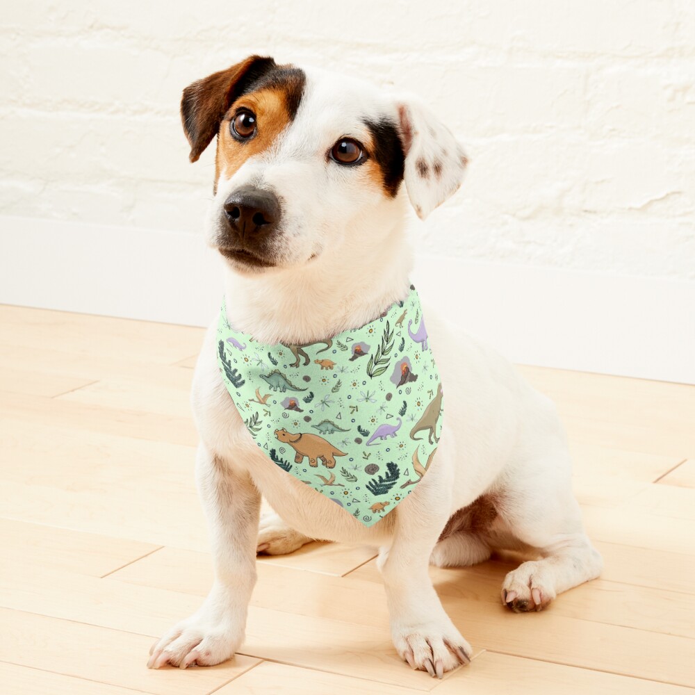 Dinosaurs in Green Pet Bandana