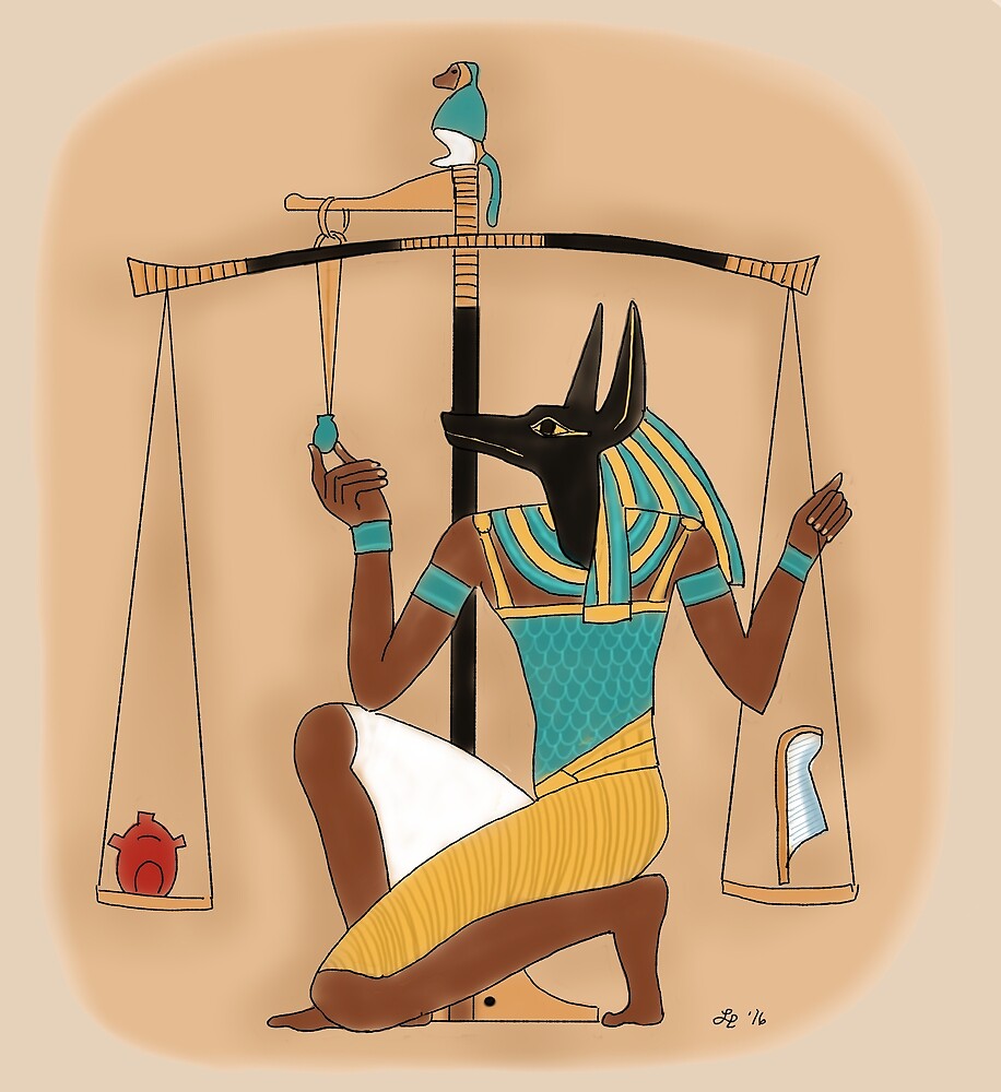 Anubis Weighing The Heart By Leenasart Redbubble