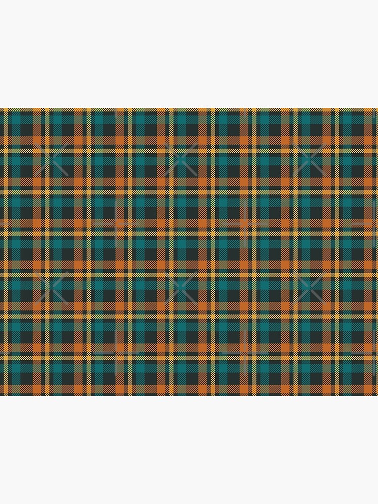 Tartan - Brown, Ocean Blue and Gold on a dark background by lents