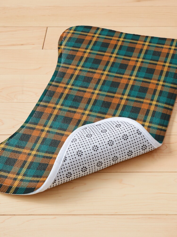 Alternate view of Tartan - Brown, Ocean Blue and Gold on a dark background Pet Mat