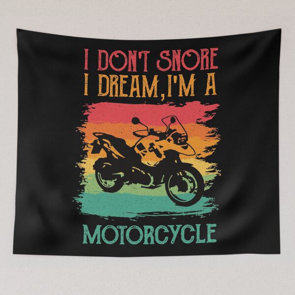 Artikelvorschau, Ich schnarche nicht, ich träume, ich bin ein Motorrad - lustiger Retro-Biker entworfen und verkauft von Adexyl.