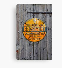 Grosmont - AA Abergavenny, old Enameled sign, Wales, Monmouthshire Canvas Print