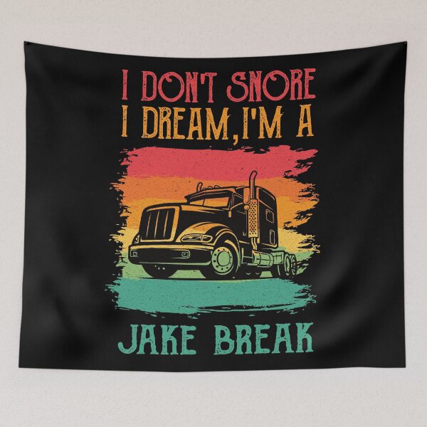 Item preview, I Don't Snore I Dream I'm A Jake Brake - Funny Retro Truck Driver Trucker designed and sold by Adexyl.