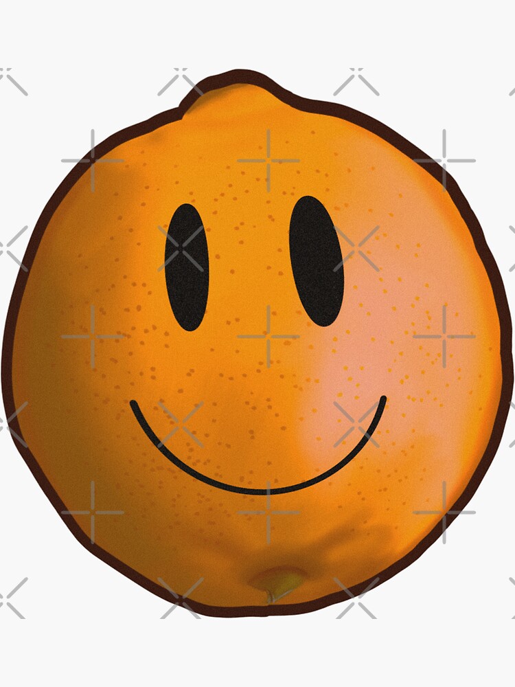 carita sonriente naranja Pegatina