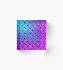 Black Unicorn Pattern (Blue & Pink) Acrylic Block