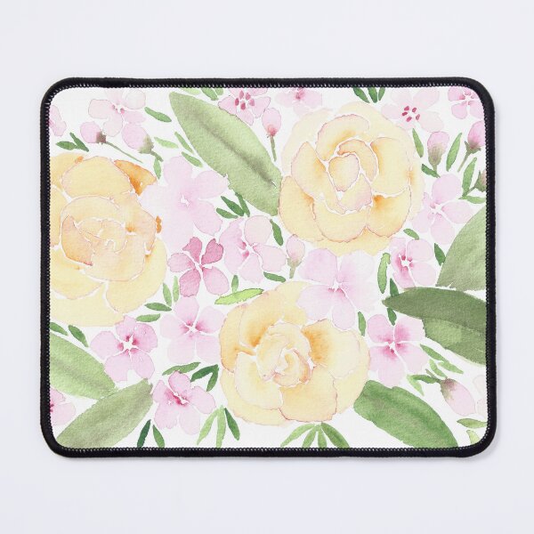 Item preview, Roses and peach blossoms, floral watercolor painting designed and sold by SharonRoseR.