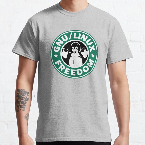 GNU Linux Freedom Green Camiseta clásica