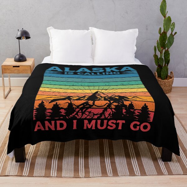Item preview, Alaska Is Calling And I Must Go: Retro Vintage Mountain Alaska, America Home Calling, Vacation designed and sold by Adexyl.