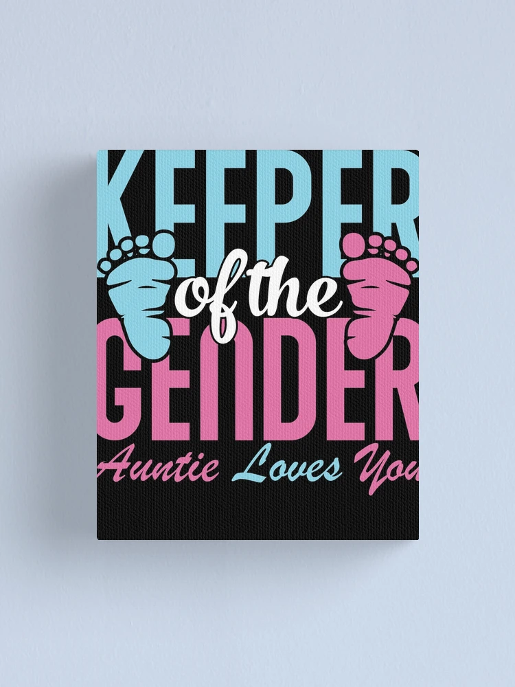 Imagen 1 de 3, Lienzo con la obra Keeper Of The Gender Auntie Loves You Gender Reveal Party Gear, diseñada y vendida por DynamicDesign.