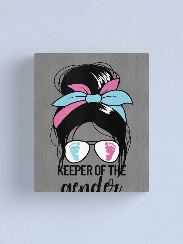 Imagen 1 de 3, Lienzo con la obra Keeper Of The Gender Messy Bun Reveal Gender Keeper Gear, diseñada y vendida por DynamicDesign.