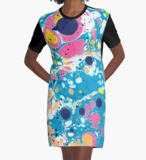Ebru Marbling - Summer Vibes Graphic T-Shirt Dress