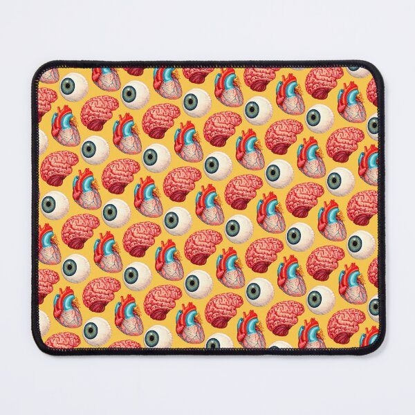 Item preview, Heart, Brain, Eyeball Pattern - Yellow designed and sold by Kelly  Gilleran.
