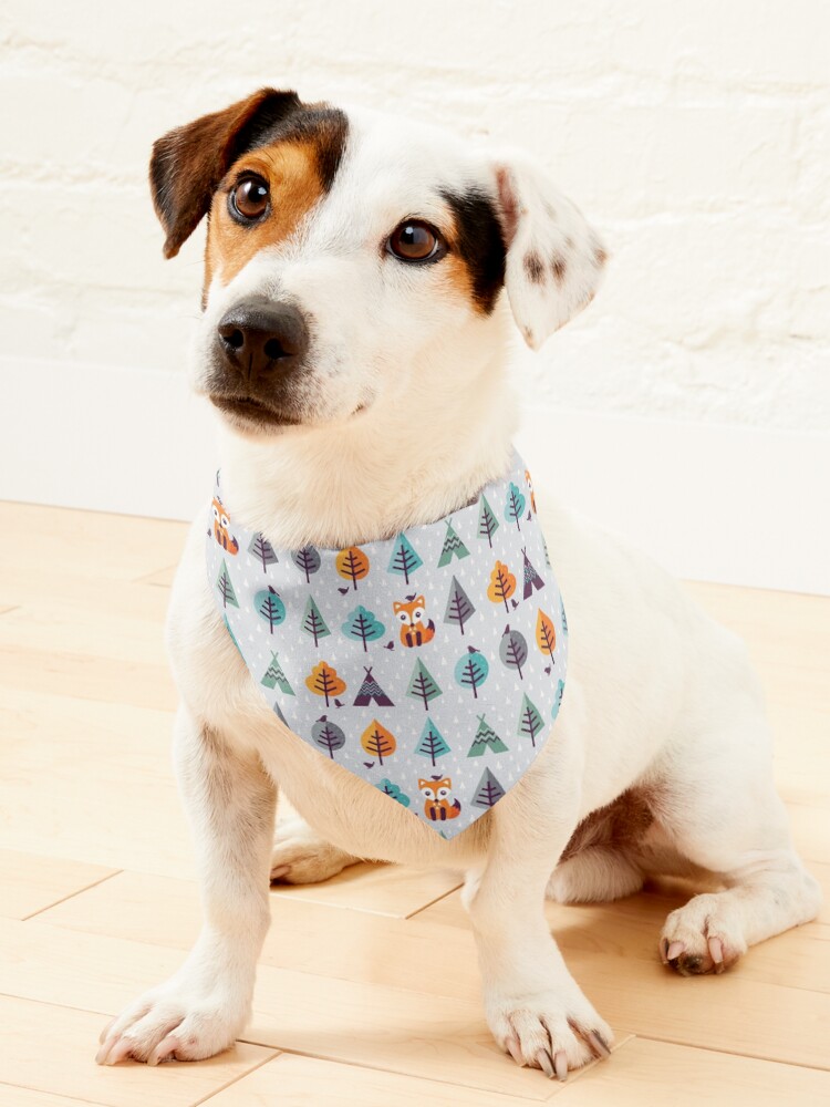 Thumbnail 1 of 6, Pet Bandana, Fox in the Forest on Gray designed and sold by daisy-beatrice.