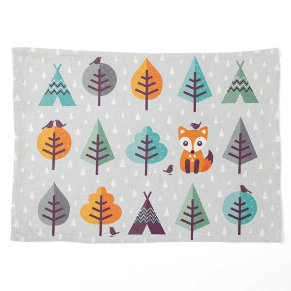 Fox in the Forest - on Gray Pet Blanket