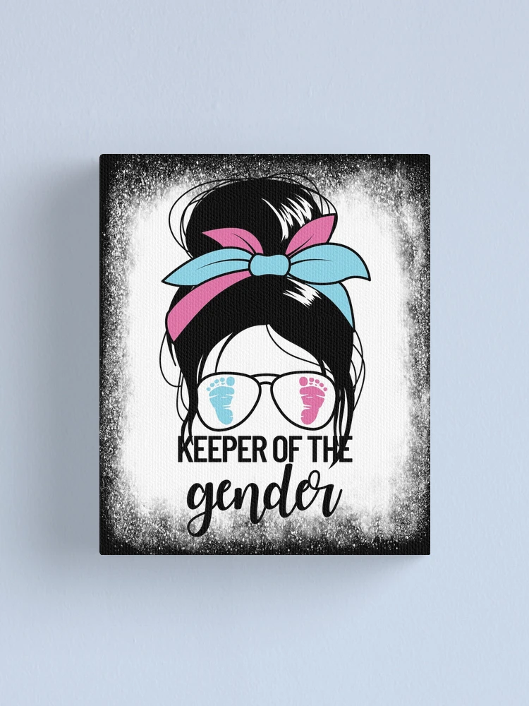 Imagen 1 de 3, Lienzo con la obra Keeper Of The Gender Messy Bun Reveal Gender Keeper Gear, diseñada y vendida por DynamicDesign.