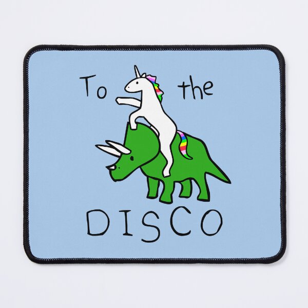 Item preview, To The Disco (Unicorn Riding Triceratops) designed and sold by jezkemp.