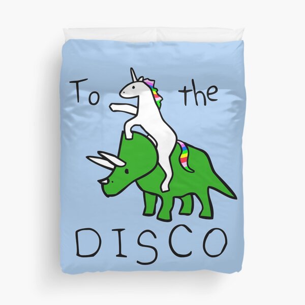 Item preview, To The Disco (Unicorn Riding Triceratops) designed and sold by jezkemp.