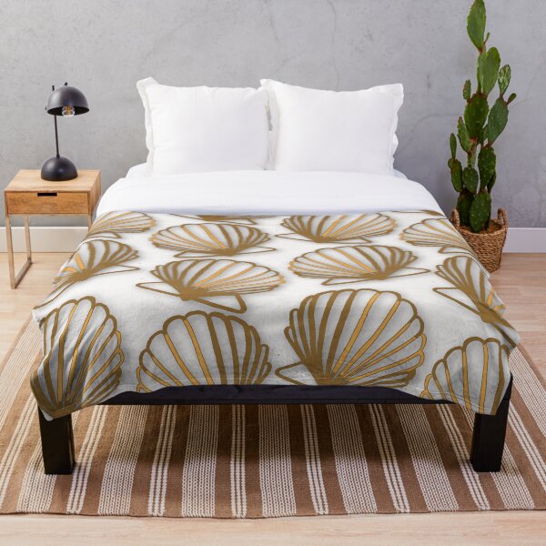 Item preview, GOLDEN SHELLS ON WHITE designed and sold by KINGTOUCAN.