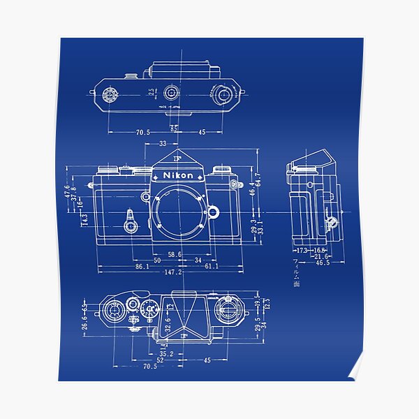 063 Blueprint -Nikon-FA SLR Camera Schematics Show 24 X 34, 58% OFF