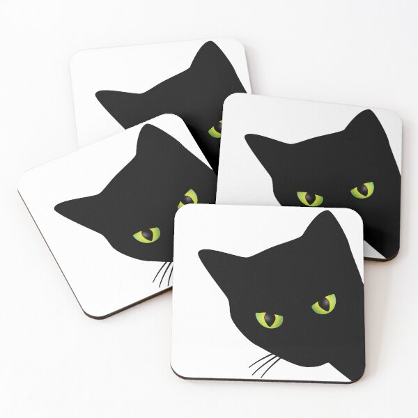 Item preview, Annoyed black cat staring behind a corner designed and sold by Happy Puppy Print On Demand.