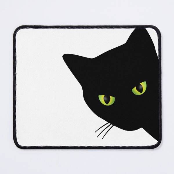 Item preview, Annoyed black cat staring behind a corner designed and sold by Happy Puppy Print On Demand.