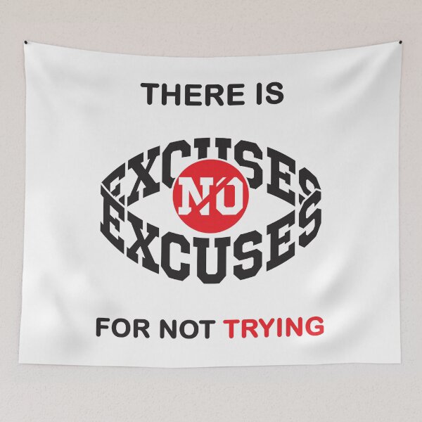 Item preview, There is no excuse for not trying Sticker designed and sold by NicoleDaila.