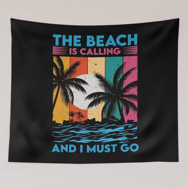 Item preview, The Beach Is Calling And I Must Go: Retro Vintage Palm Beach Life, Beach Lover, Vacation designed and sold by Adexyl.