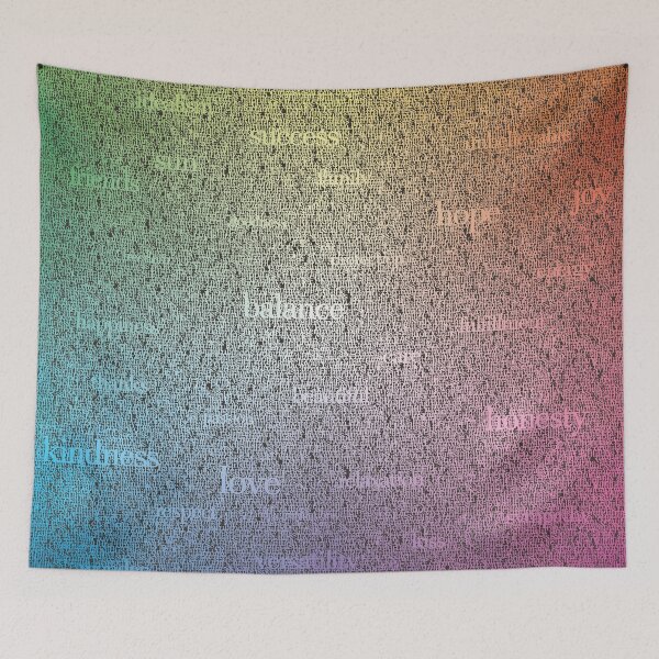 Item preview, Positive words, rainbow colors designed and sold by AlfabetDesign.