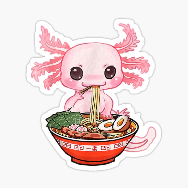 Cute Snaxolotl Kawaii Axolotl Food Snacks Sweets P' Sticker