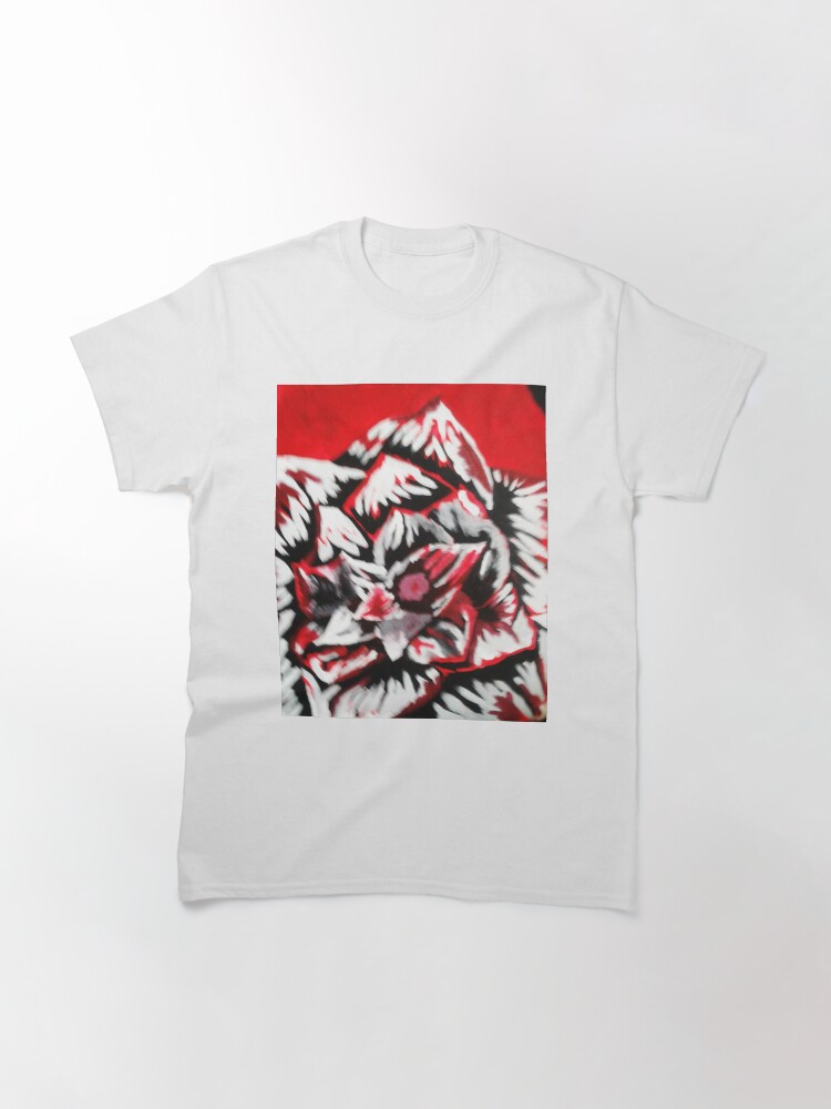 Thumbnail 3 of 7, Classic T-Shirt, Red Abstract Flowers designed and sold by LBlaze.