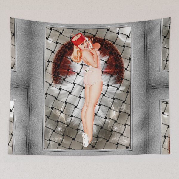 Item preview, Bell Hop Girl Calendar Illustration by George Petty Remastered Vintage Art Xzendor7 Reproductions designed and sold by Xzendor7 Digital Art Creations.