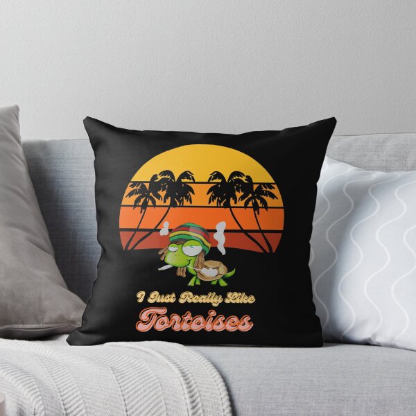 Item preview, I Just Really Like Tortoises Retro Vintage Sunset Palm Tree Tropical Beach Funny Turtle designed and sold by Alieso.