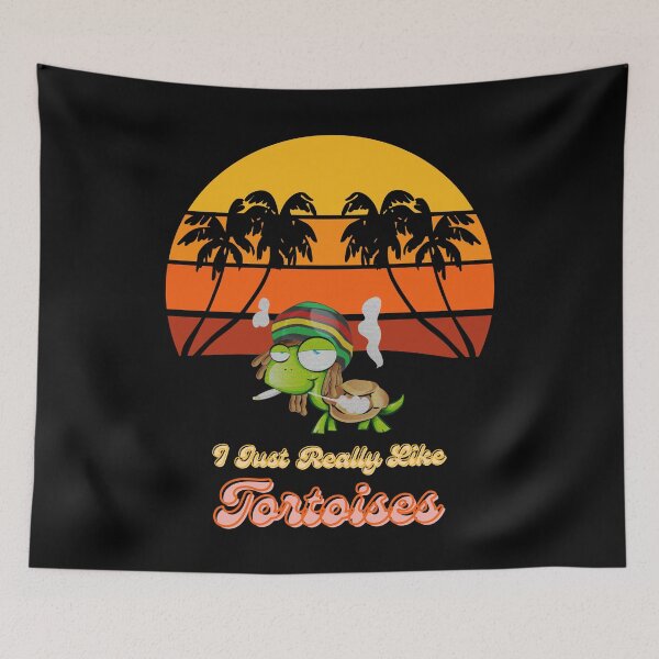 Item preview, I Just Really Like Tortoises Retro Vintage Sunset Palm Tree Tropical Beach Funny Turtle designed and sold by Alieso.