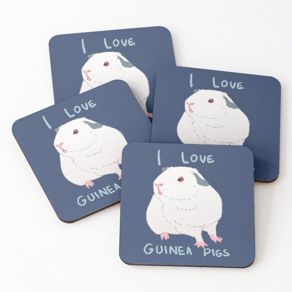 Item preview, I love guinea pigs - pink eye white guinea pig - Cute pet parent spoiled animal designed and sold by Faerin.paints.