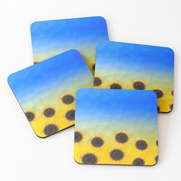 Item preview, Ukraine yellow blue geometric mesh Sunflowers pattern designed and sold by PLdesign.