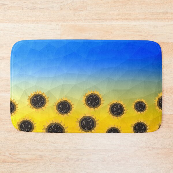 Item preview, Ukraine yellow blue geometric mesh Sunflowers pattern designed and sold by PLdesign.