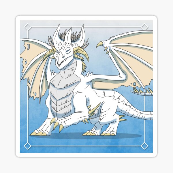 Ancient White Dragon Sticker
