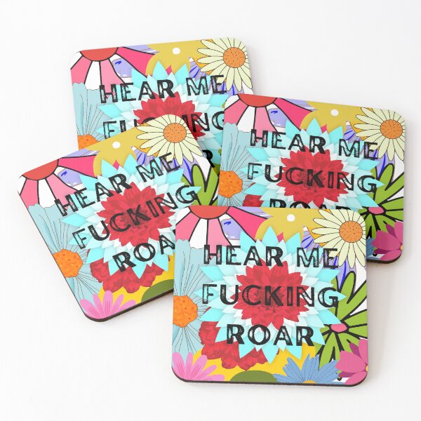 Item preview, Hear Me Fucking Roar Bright Color Flower Explosion designed and sold by The Misadventures of Jo.
