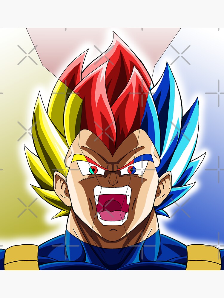 super saiyan blue evolution vegeta Sticker for Sale by Marty Thor